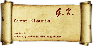 Girst Klaudia névjegykártya